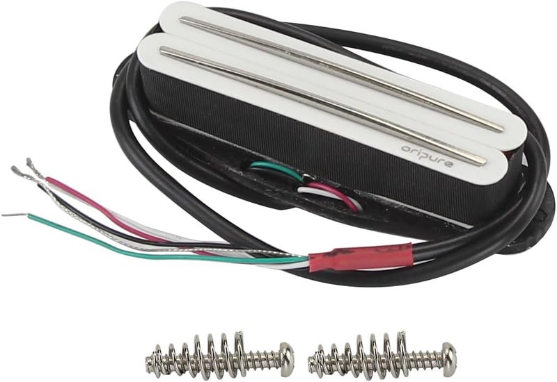 OriPure Hot Dual Rail Pickups Alnico5 Single-Coil-Sized Humbucker 15-16K Fit ST/SQ Style Electric Guitar, White - Image 4